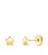 Orecchini per bambina Stella lucida oro 18 Kt 4,5 mm, chiusura a perno a vite