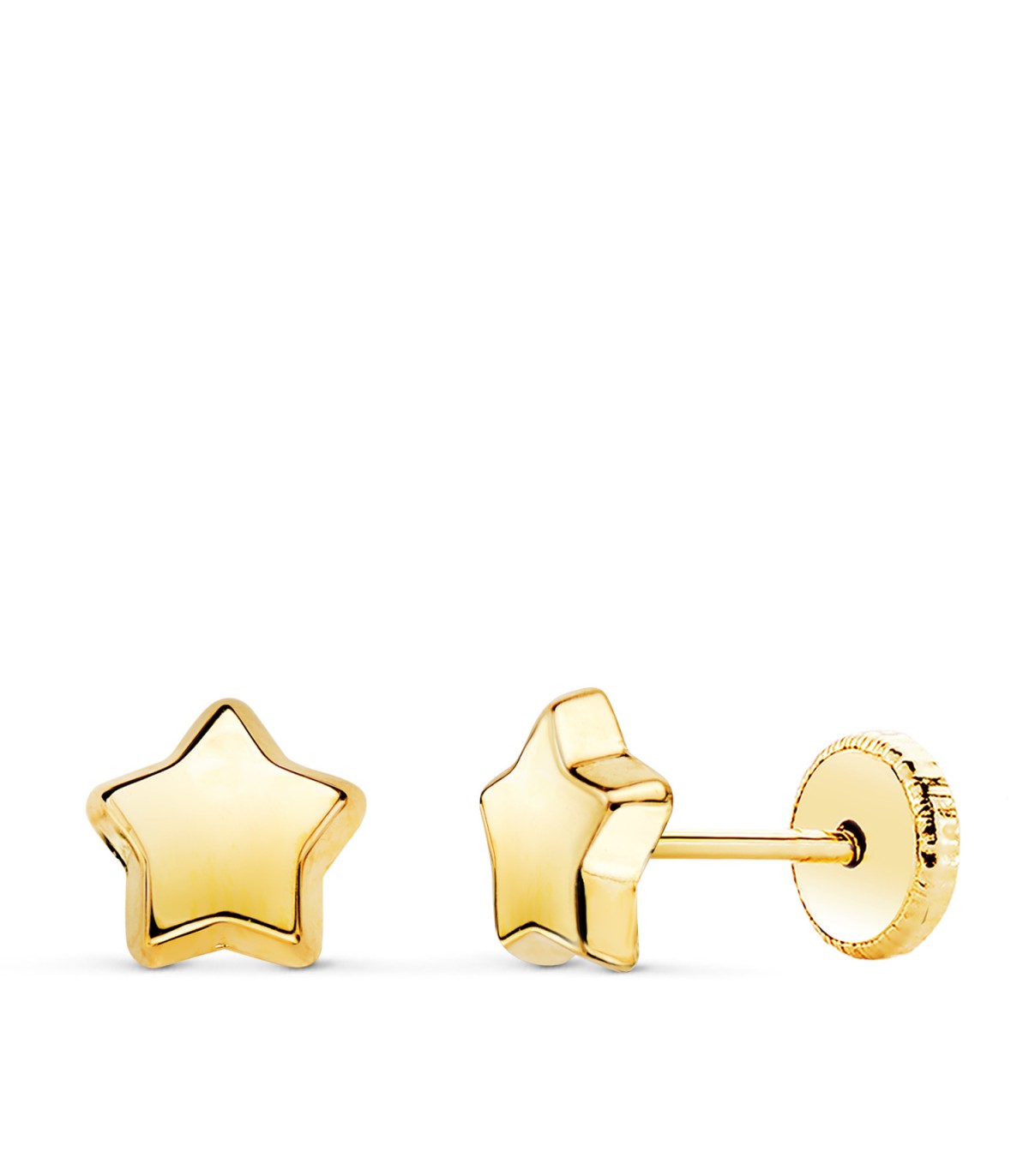 Orecchini Stella lucida  oro 18 Kt 6,5 mm