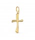 Pendentif Croix Or 18 K Godronné 21 mm. Croix en or pour femmes, pendentif avec croix.