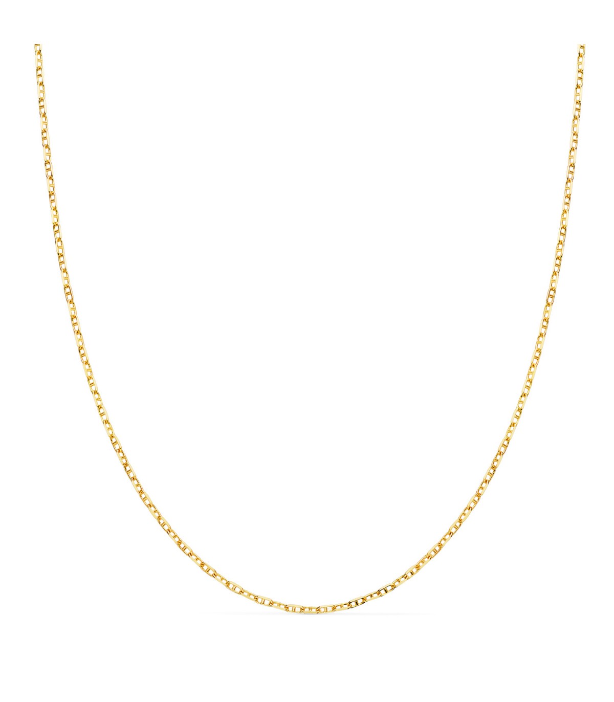 Cadena Ancla forzada Oro 18K 1.5mm 40cm. Gargantillas de cadena para mujer tipo choker. Cadenas para bautizo bebé.