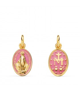 Wunderbare Medaille 18K Gold emailliert 22386-RS