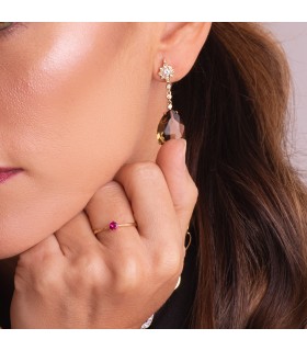 Orecchini Dakota oro giallo 18kt Affumicato