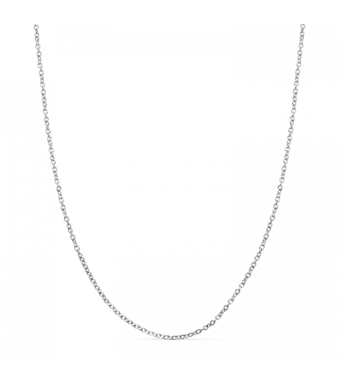 Chaîne pour femme en or blanc 18 carats, maille Forçat 1mm 45cm