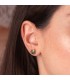 Malachit Ohrstecker Kleeblatt Blume Zirkonia - Ohrringe Gold für Damen, grüner Edelstein