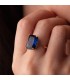 Anello con Spinello blu in oro giallo 18 carati. Anelli da donna, pietra semi preziosa.