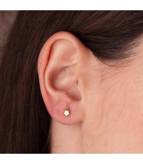 Pendientes Bebé Estrella Lisos Oro 18 K 4,5 MM. Pendientes oreja y piercings.
