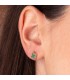 Pendientes Mystic trébol Oro 18K 7mm- pendientes pequeños, cierre presión, joyas de mujer