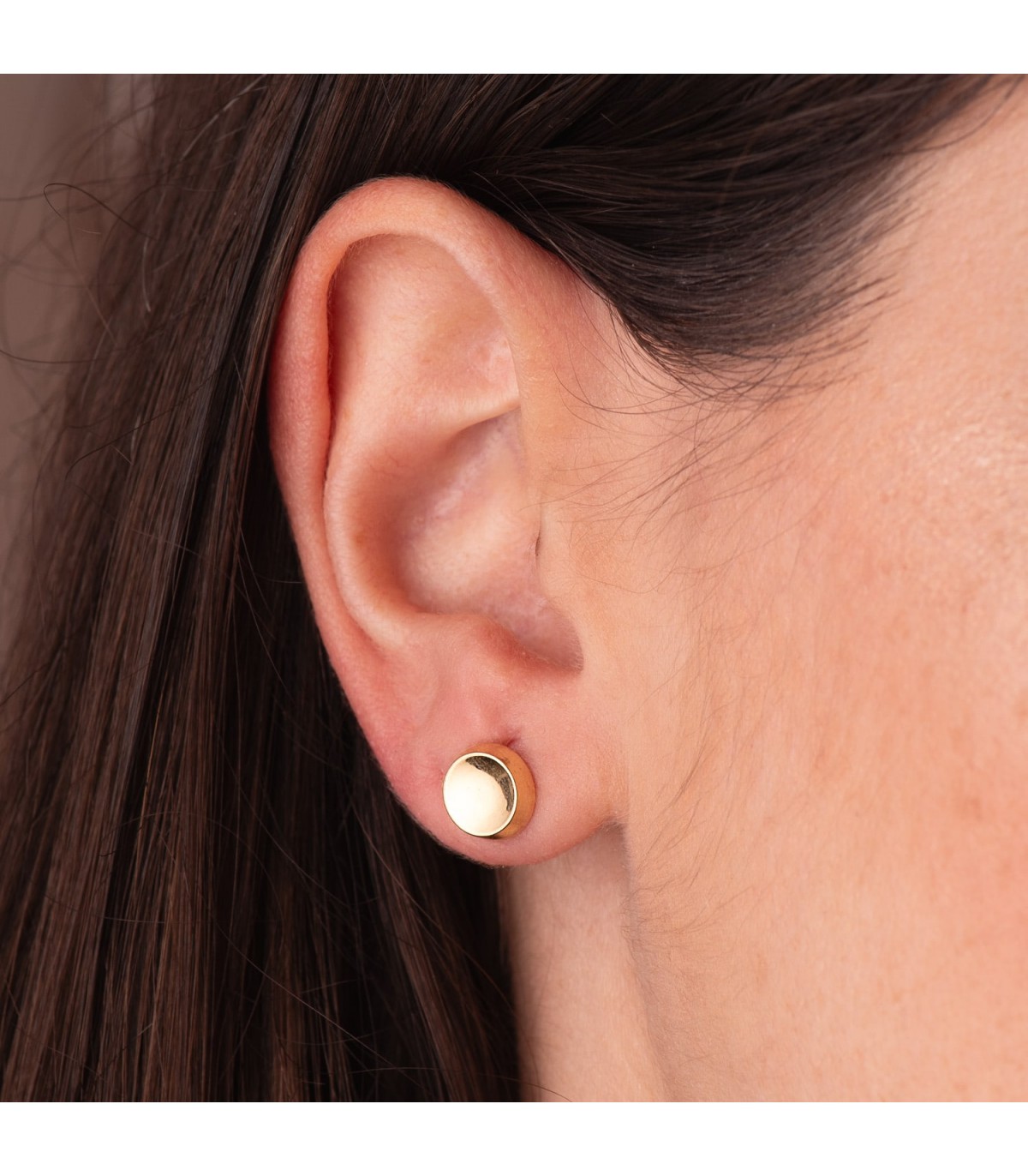 Runder Ohrstecker poliert, Ø 8 mm | Damen Ohrringe, online kaufen - GOLD 18K
