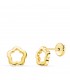 Pendientes Tiana de oro 18 K 5 mm. Diseño flores caladas con cierre de rosca / tuerca. Para mujer o niña.