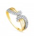 Anillo oro bicolor Candas oro 18 Kilates, anillos mujer anchos, pavé de circonitas.