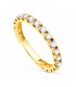 Alliance zircones Or Jaune 18 carats | bague femme or | bague en or jaune avec pierres