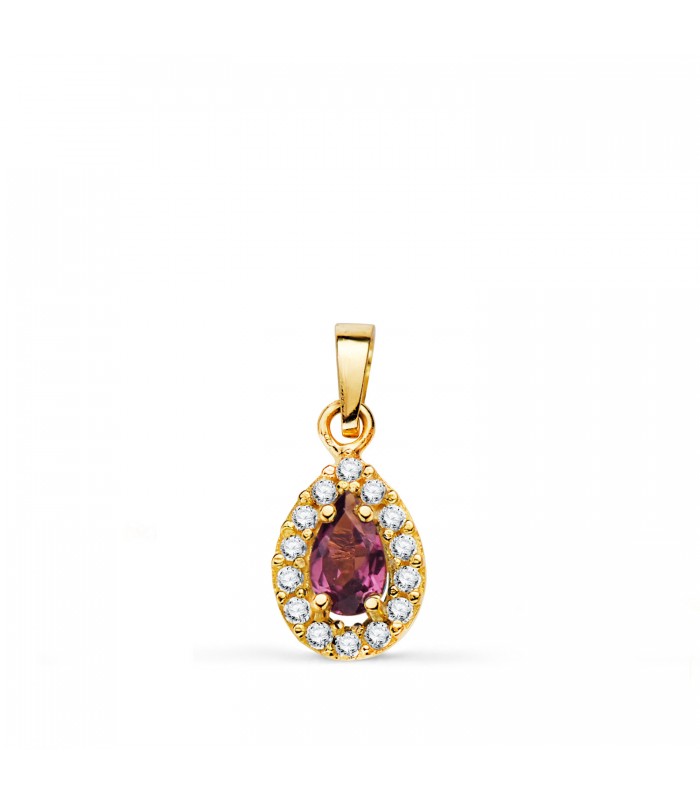 Pendentif Haya Or 18K Goutte améthyste | Pendentif pour femme, idée-cadeau femme bijoux