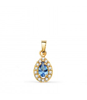 Colgante Haya Oro 18K Gota azul | Colgantes de mujer, piedras de colores