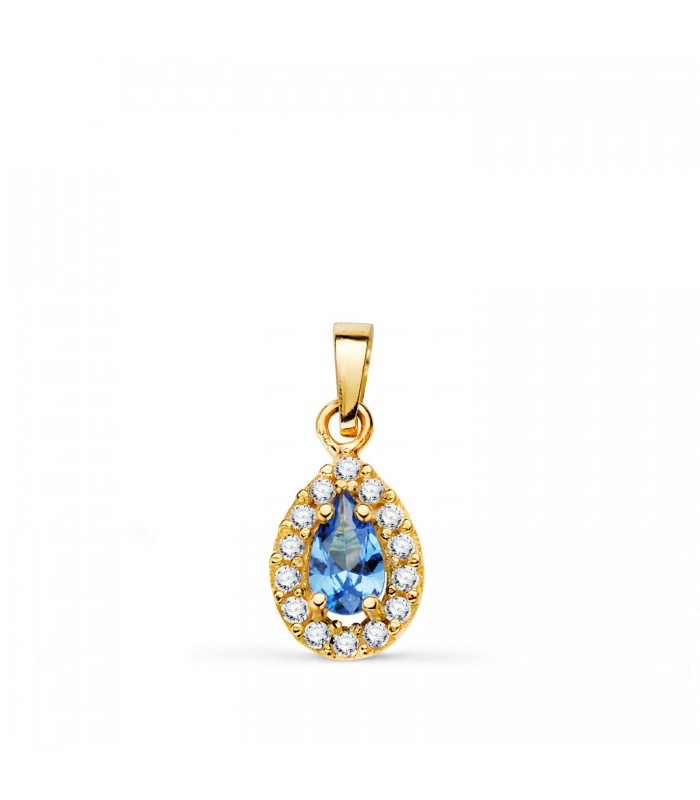 Pendentif Haya Or 18K Goutte bleue | Pendentif pour femme, idée-cadeau femme bijoux