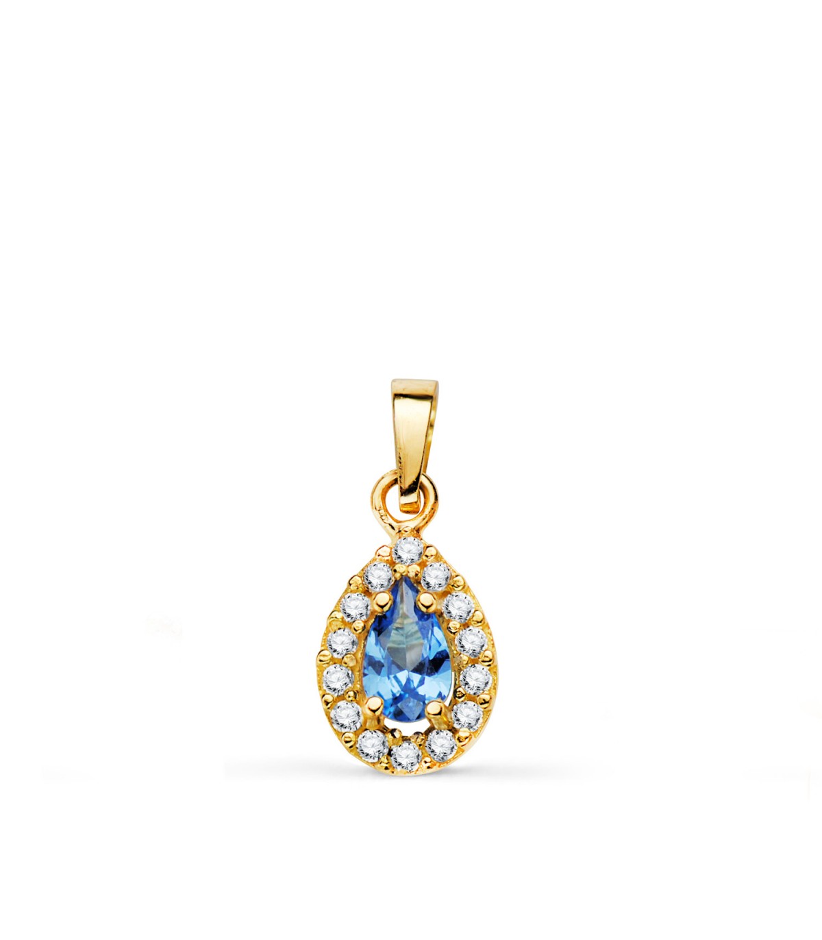 Ciondolo Haya oro 18kt Goccia azzurra, ciondoli da donna, pietre colorate