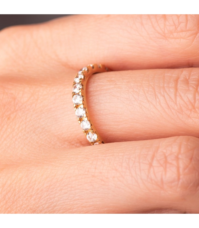 Bague mariage zircones Or 750/1000, bijoux et alliances femme