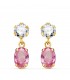 Orecchini in oro da donna Cartagena 18kt con pietre colorate Rose