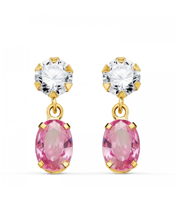 Orecchini in oro da donna Cartagena 18kt con pietre colorate Rose