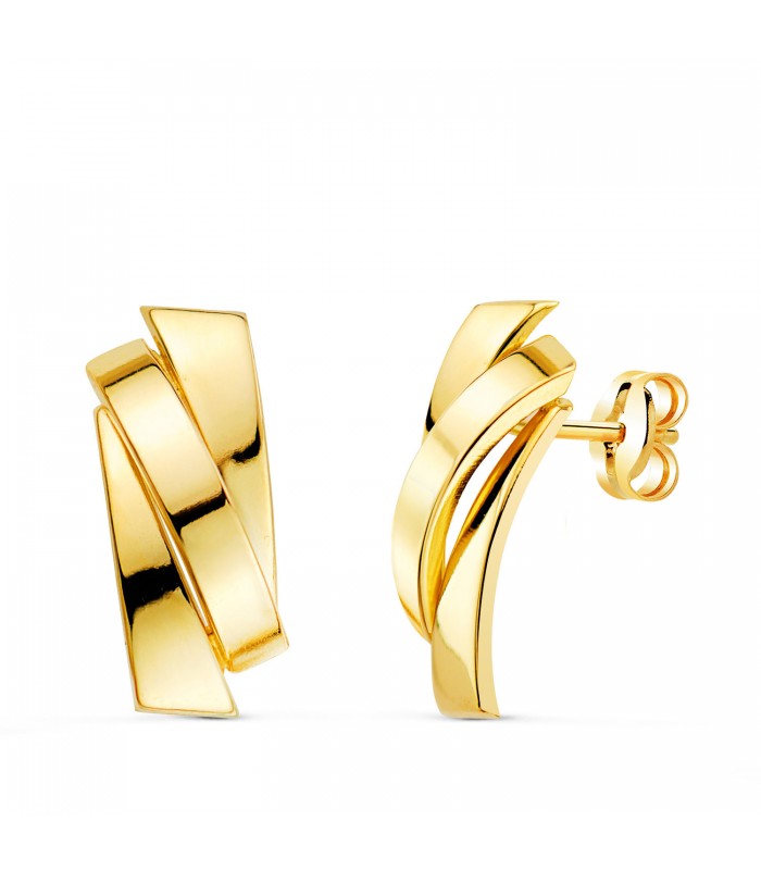 Pendientes Bandas Mykonos Oro Amarillo 18K. Regalo señora joyería online, joyas mujer.