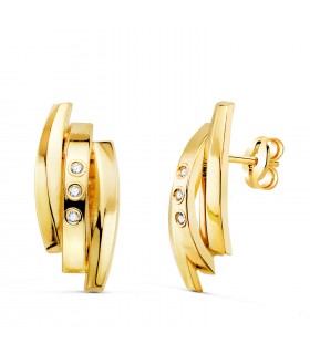Orecchini in oro 18 kt , modello a fascia Rodi - Orecchini a cerchio bombati | Gioielli Donna