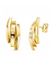 Boucles d'oreilles Bandes Rhodes Or jaune 18K