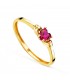 Anello Dafne oro giallo Cuore rosso, gioielli da donna.