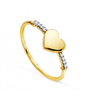 Anillo personalizado Corazón 18K Bicolor - joyas personalizadas - anillo personalizable iniciales