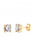 Boucles d'oreilles puces Alina Or jaune 18K 5mm 4 Griffes - Bijoux pour femme - or 750/1000