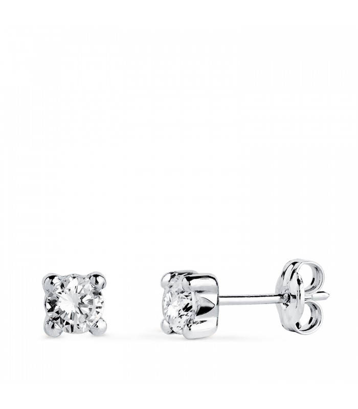 Orecchini punto luce Alina oro bianco 18kt 4mm