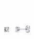 Boucles d'oreilles puces Alina Or blanc 18K 3 mm 4 Griffes - Bijoux pour femme - or 750/1000