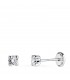 Pendientes Alina 3mm Oro blanco 18 Kt. Dormilonas bebé circonitas 4 garras. Cierre rosca.