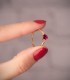 Élégante bague Dafne 18K avec pierre cœur rouge, parfaite cadeau femme Saint-Valentine.