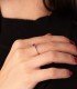 Anillo Dafne oro blanco Corazón rojo. Anillos para mujer. Anillo promesa de oro.