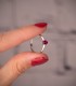 Anello cuore rosso, modello Dafne Oro bianco 750/1000, regalo San Valentino per donna