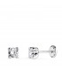 Pendientes Alina 4 mm Oro blanco 18 Kt. Dormilonas bebé circonitas 4 garras. Cierre rosca.