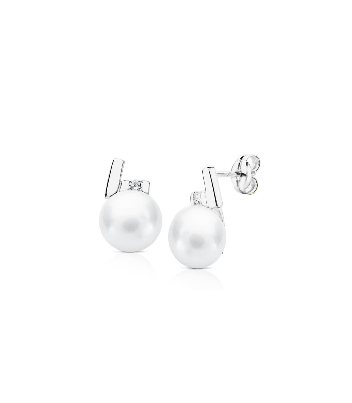 Pendiente oro blanco Jezabel