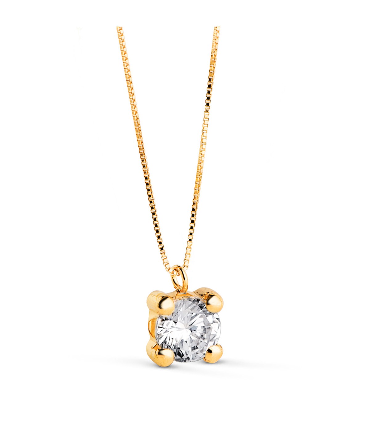 Gargantilla mujer Alina Oro amarillo 18K 6mm - collares de mujer - Collar solitario 4 garras - Circonita