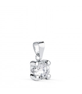 Solitär-Anhänger Zirkonia Brillantschliff 6 mm | Damen Kettenanhänger Gold