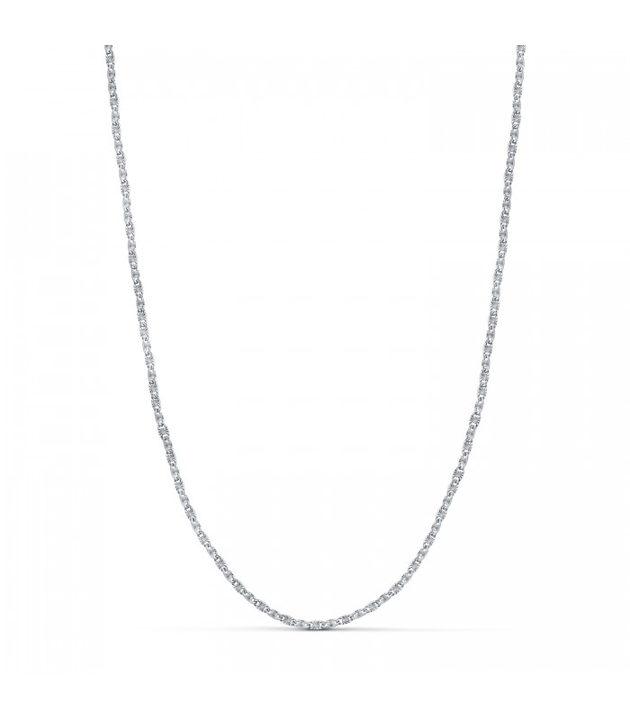 Catena oro bianco 18kt Diamantata 1,8mm 50cm, collana da donna