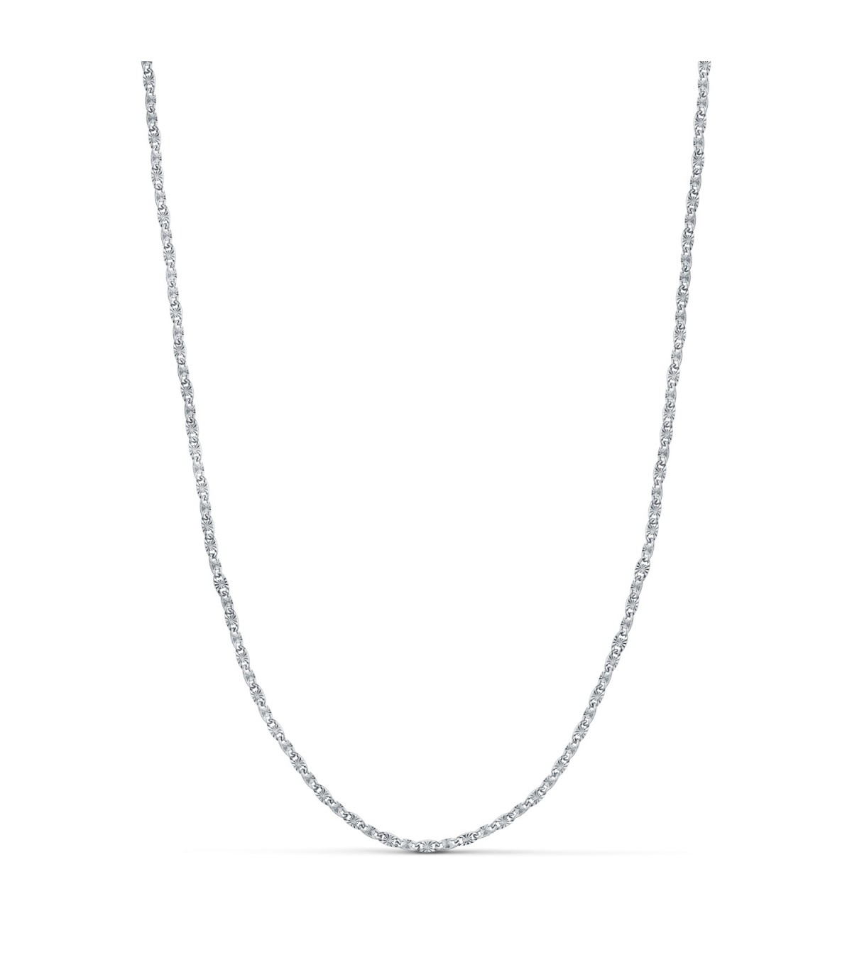 Cadena Oro Blanco 18K Diamantada 1,8mm 50cm. Cadenas y cadenillas de mujer.