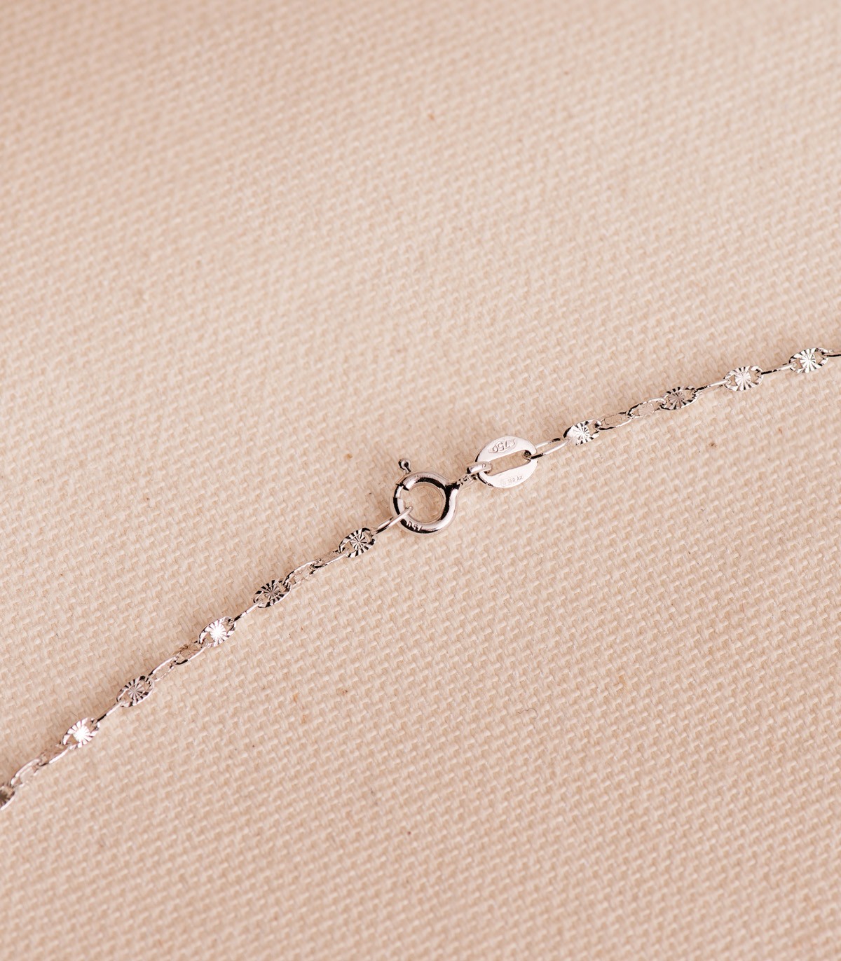 Collana da dona in oro bianco, catenina 18kt Diamantata 1,8mm 50cm