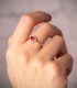 Bague rubis pierre rouge et zircones pour femme or 18 carats Dafne, forme cœur