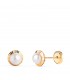 Pendientes perla Anabela 6 mm 18 K. Pendientes recién nacida, pendientes de niña.