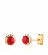 Orecchini Anabela sfera corallo 6 mm 18Kt