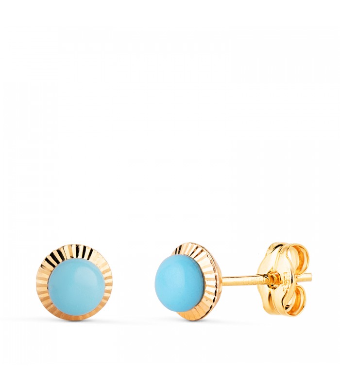 Orecchini Anabela sfera turchese 6 mm 18Kt