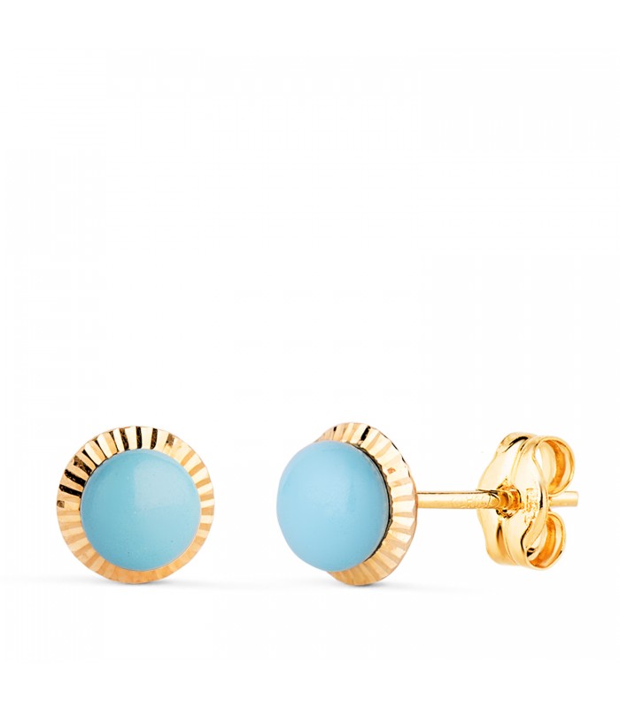 Orecchini Anabela sfera turchese 7 mm 18Kt