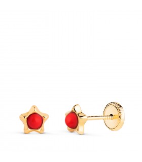 Orecchini 18kt Fiona stella corallo 5mm