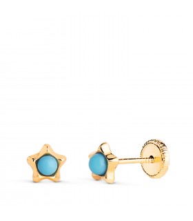 Orecchini 18kt Fiona stella turchese 5mm