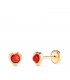 Clous d'oreilles 18K Fiona coeur corail 5mm - Boucles d'oreilles enfants et nouveau-nés