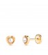 Pendientes 18K Fiona corazón perla 5mm. Pendientes recién nacida, pendientes de niña.